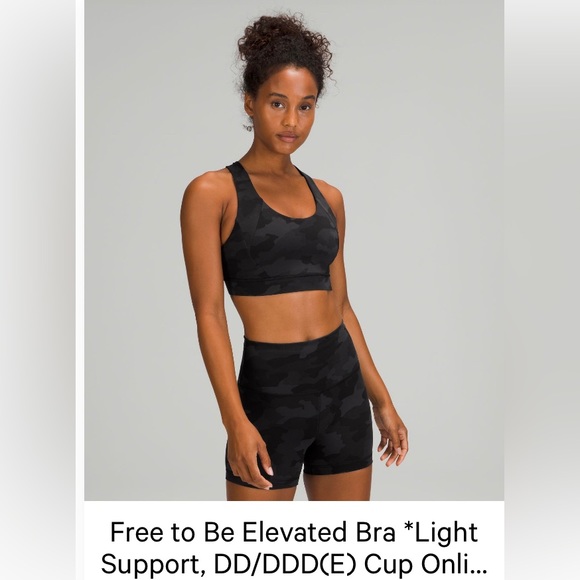 Lululemon Free to be Elevated Bra, Size 6, Heritage 365 Camo Deep Coal Multi - Picture 1 of 4